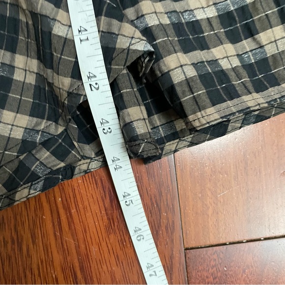 GANNI Seersucker Plaid Check Dress Black Brown Quiet Luxury Classic Sz 38 M B30 - Picture 10 of 13